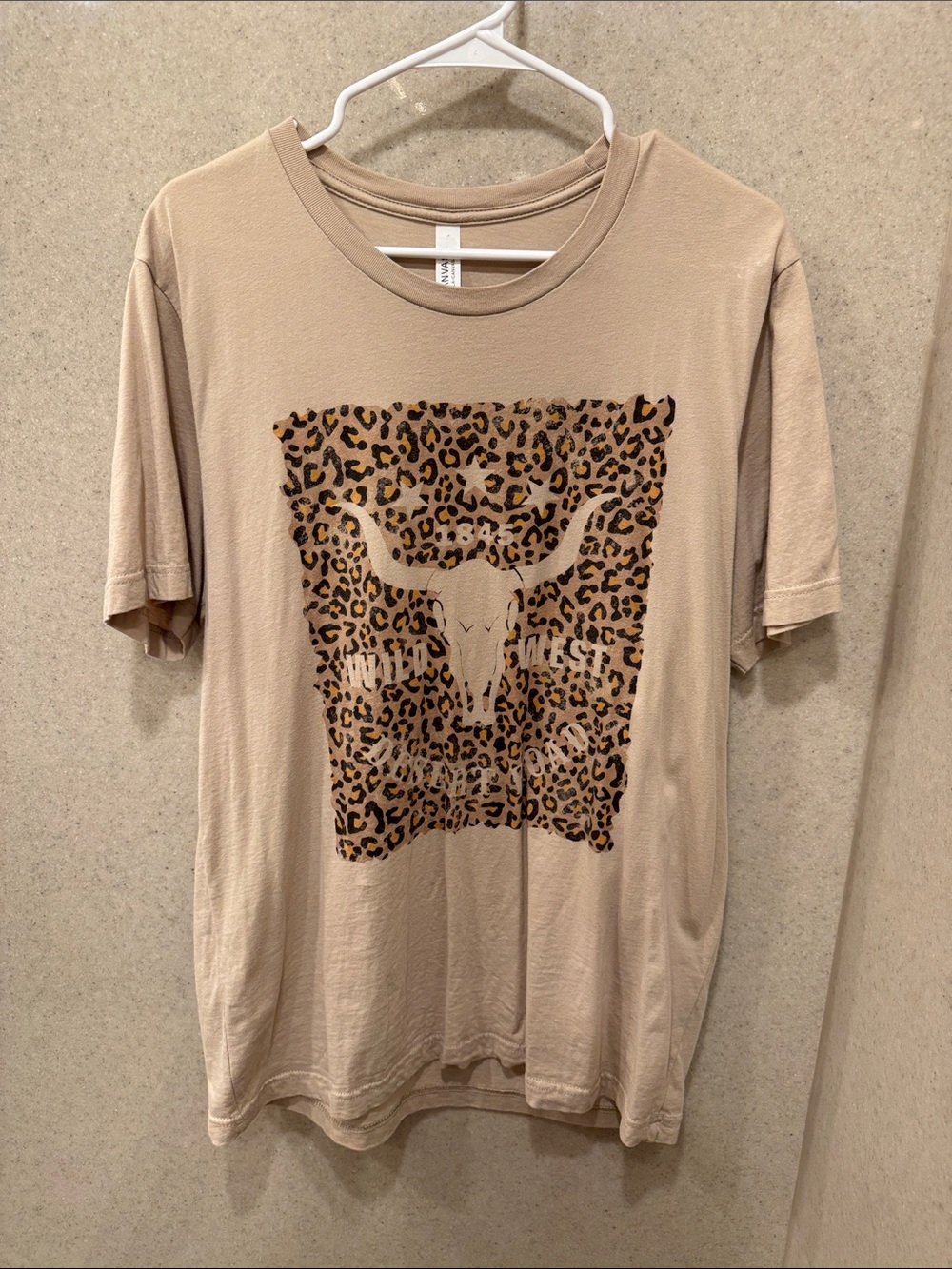 Bella Canvas Beige Leopard Skull Graphic Tee